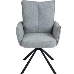 Theo Fabric Swivel Dining Armchair, Set of 2, Silver Grey by Blissful Nest, a Dining Chairs for sale on Style Sourcebook