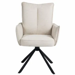 Theo Fabric Swivel Dining Armchair, Set of 2, Beige by Blissful Nest, a Dining Chairs for sale on Style Sourcebook