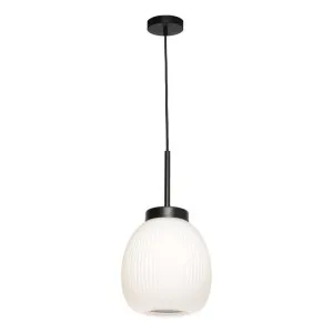 Garman Ribbed Glass Pendant Light, Black by Cougar Lighting, a Pendant Lighting for sale on Style Sourcebook