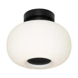 Hutton Ribbed Glass Batten Fix Ceiling Light, Black by Cougar Lighting, a Fixed Lights for sale on Style Sourcebook