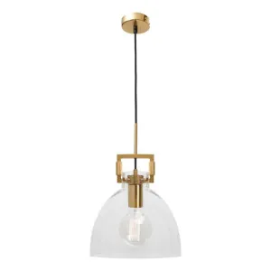 Jean Steel & Glass Pendant Light, Gold by Cougar Lighting, a Pendant Lighting for sale on Style Sourcebook