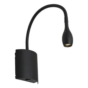 Lund Steel Adjustable LED Wall / Reading Light, Black by Cougar Lighting, a Wall Lighting for sale on Style Sourcebook