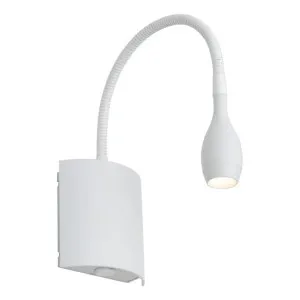 Lund Steel Adjustable LED Wall / Reading Light, White by Cougar Lighting, a Wall Lighting for sale on Style Sourcebook