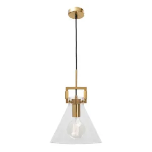 Pierre Steel & Glass Pendant Light, Gold by Cougar Lighting, a Pendant Lighting for sale on Style Sourcebook