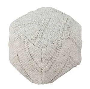Marselle Pouf Ivory - 40cm x 40cm x 40cm by James Lane, a Ottomans for sale on Style Sourcebook