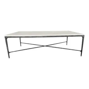 SOHO' Forged Black Rectangular Coffee Table with Marble Top by Style My Home, a Coffee Table for sale on Style Sourcebook