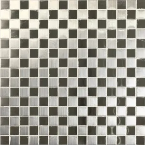Checkerboard Silver Mosaic by Beaumont Tiles, a Brick Look Tiles for sale on Style Sourcebook