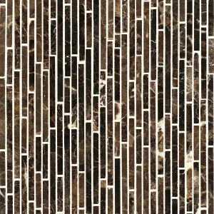 Emperador Dark Bullet (various) Mosaic by Beaumont Tiles, a Brick Look Tiles for sale on Style Sourcebook