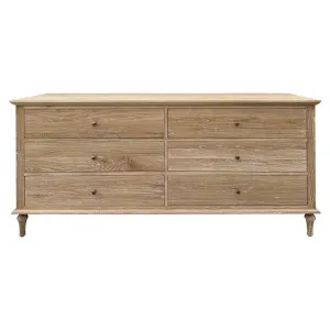 Emmerson II Oak Timber 6 Drawer Dresser, Lime Washed Oak by Manoir Chene, a Dressers & Chests of Drawers for sale on Style Sourcebook