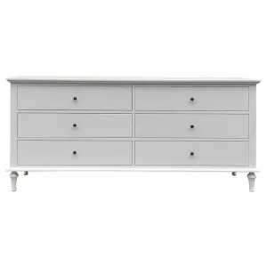 Emmerson II Birch Timber 6 Drawer Dresser, Matt White by Manoir Chene, a Dressers & Chests of Drawers for sale on Style Sourcebook