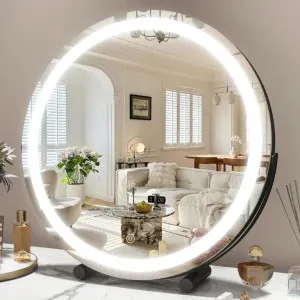 Round LED Makeup Mirror Bedroom Tabletop 3 colours available Black by Luxe Mirrors, a Shaving Cabinets for sale on Style Sourcebook