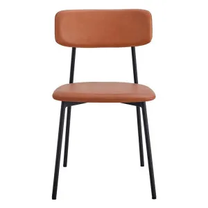 Bailey Leatherette & Metal Dining Chair, Set of 2, Tan / Black by Room Aura, a Dining Chairs for sale on Style Sourcebook