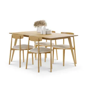 Bruno 5 Piece Dining Set with Finn Natural Beige Oak Chairs by L3 Home, a Dining Sets for sale on Style Sourcebook