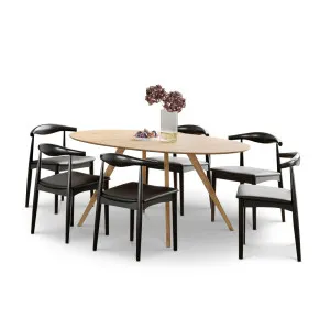 Carol 7 Piece Dining Set with Elba Black Oak Chairs by L3 Home, a Dining Sets for sale on Style Sourcebook