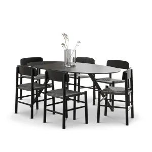 Carol 7 Piece Black Dining Set with Isak Oak Chairs by L3 Home, a Dining Sets for sale on Style Sourcebook