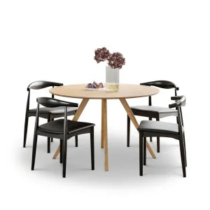 Milari 5 Piece Dining Set with Elba Black Oak Chairs by L3 Home, a Dining Sets for sale on Style Sourcebook
