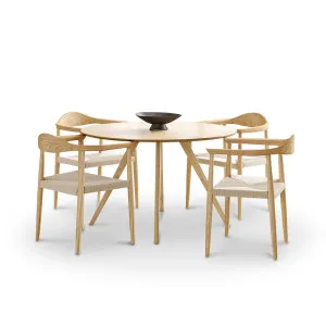 Milari 5 Piece Dining Set with Koen Natural Oak Chairs by L3 Home, a Dining Sets for sale on Style Sourcebook