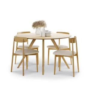 Milari 5 Piece Dining Set with Finn Natural Beige Oak Chairs by L3 Home, a Dining Sets for sale on Style Sourcebook