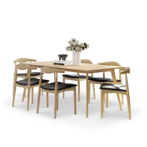Bruno 7 Piece Dining Set with Elba Natural Oak Chairs by L3 Home, a Dining Sets for sale on Style Sourcebook