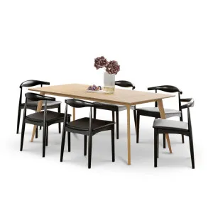 Bruno 7 Piece Dining Set with Elba Black Oak Chairs by L3 Home, a Dining Sets for sale on Style Sourcebook