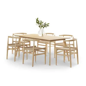 Bruno 7 Piece Dining Set with Oskar Natural Oak Chairs by L3 Home, a Dining Sets for sale on Style Sourcebook