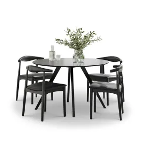 Milari 5 Piece Black Dining Set with Elba Oak Elbow Chairs by L3 Home, a Dining Sets for sale on Style Sourcebook
