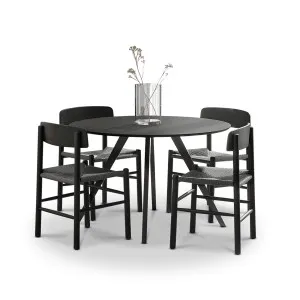 Milari 5 Piece Black Dining Set with Isak Oak Chairs by L3 Home, a Dining Sets for sale on Style Sourcebook