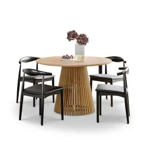 Pedie 5 Piece Dining Set with Elba Black Oak Chairs by L3 Home, a Dining Sets for sale on Style Sourcebook
