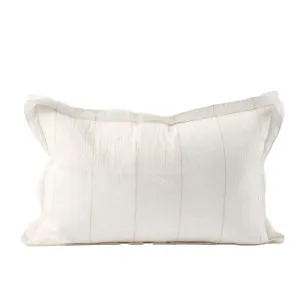 Carter Linen Cushion - Off White w' Natural Stripe by Eadie Lifestyle, a Cushions, Decorative Pillows for sale on Style Sourcebook