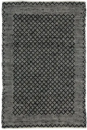 Adisa Scandi Diamond Pattern Charcoal Flatweave Rug by Miss Amara, a Contemporary Rugs for sale on Style Sourcebook