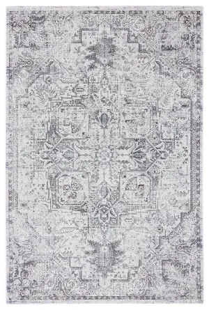 Elania Grey and Blue Traditional Distressed Medallion Rug by Miss Amara, a Persian Rugs for sale on Style Sourcebook