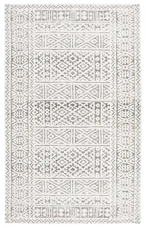 Tatiana Ivory and Grey Textured Tribal Rug by Miss Amara, a Contemporary Rugs for sale on Style Sourcebook