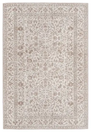 Moselle Beige and Brown Floral Distressed Rug by Miss Amara, a Persian Rugs for sale on Style Sourcebook