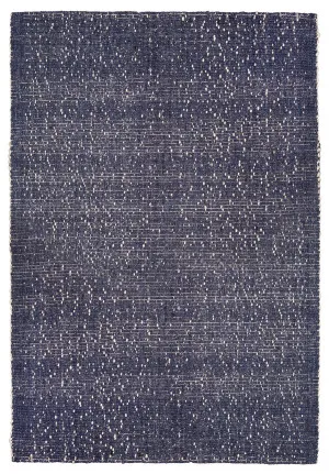 Kendra Navy Blue and Ivory Wool Rug by Miss Amara, a Contemporary Rugs for sale on Style Sourcebook