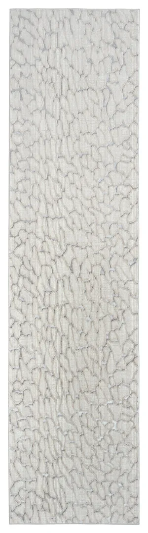 Sasha Ivory Cream And Grey Abstract Transitional Runner Rug by Miss Amara, a Other Rugs for sale on Style Sourcebook