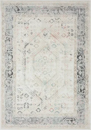 Katya Cream And Grey Multi-Colour Traditional Floral Rug by Miss Amara, a Persian Rugs for sale on Style Sourcebook
