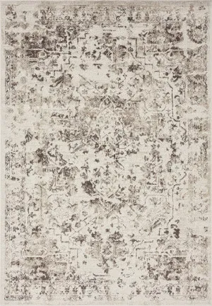 Liliana Cream And Brown Traditional Distressed Floral Rug by Miss Amara, a Persian Rugs for sale on Style Sourcebook
