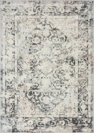 Thea Cream And Grey Traditional Medallion Floral Rug by Miss Amara, a Persian Rugs for sale on Style Sourcebook