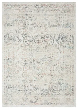 Elouise Cream And Grey Multi-Colour Traditional Floral Rug by Miss Amara, a Persian Rugs for sale on Style Sourcebook