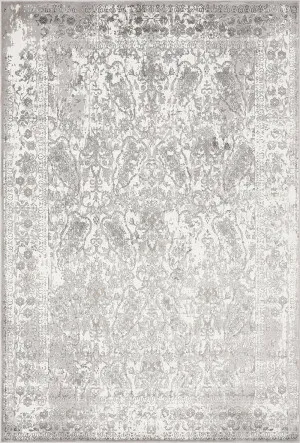Aaerin Charcoal Grey And Ivory Traditional Distressed Rug by Miss Amara, a Persian Rugs for sale on Style Sourcebook