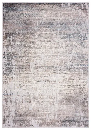 Tatara Grey Brown And Blue Distressed Tribal Rug by Miss Amara, a Contemporary Rugs for sale on Style Sourcebook