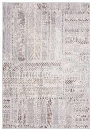 Nishem Brown Grey And Ivory Distressed Tribal Rug by Miss Amara, a Contemporary Rugs for sale on Style Sourcebook