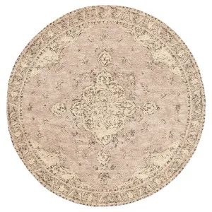 Sadie Coral Peach Turkish Style Distressed Round Rug by Miss Amara, a Persian Rugs for sale on Style Sourcebook