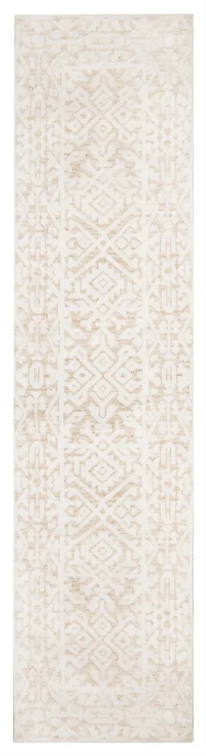 Josephine Ivory and Cream Tribal Transitional Runner Rug by Miss Amara, a Persian Rugs for sale on Style Sourcebook