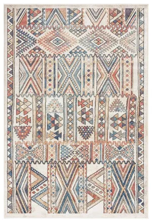 Cassie Orange And Blue Multi Colour Tribal Rug by Miss Amara, a Contemporary Rugs for sale on Style Sourcebook