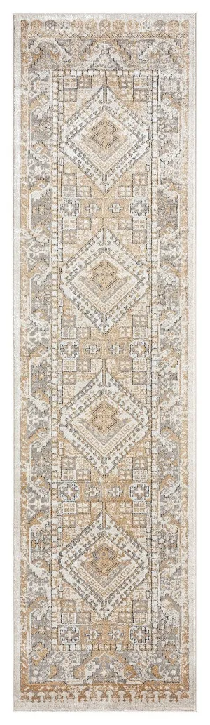 Tupelo Beige And Grey Tribal Medallion Runner Rug by Miss Amara, a Persian Rugs for sale on Style Sourcebook