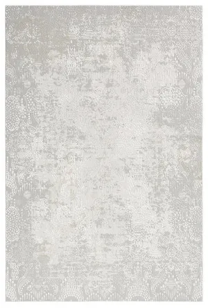 Montana Grey and Ivory Distressed Floral Rug by Miss Amara, a Persian Rugs for sale on Style Sourcebook