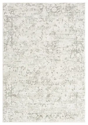 Adela Grey and Ivory Distressed Floral Rug by Miss Amara, a Persian Rugs for sale on Style Sourcebook