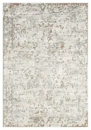Louise Grey Ivory and Beige Distressed Floral Rug by Miss Amara, a Persian Rugs for sale on Style Sourcebook