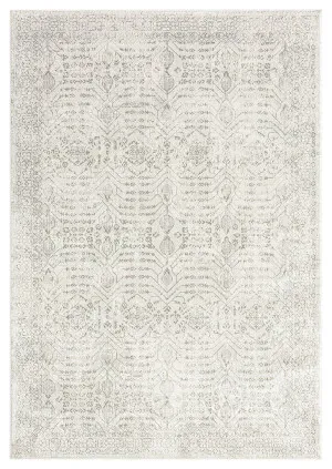 Wilamina Grey and Ivory Distressed Floral Rug by Miss Amara, a Persian Rugs for sale on Style Sourcebook
